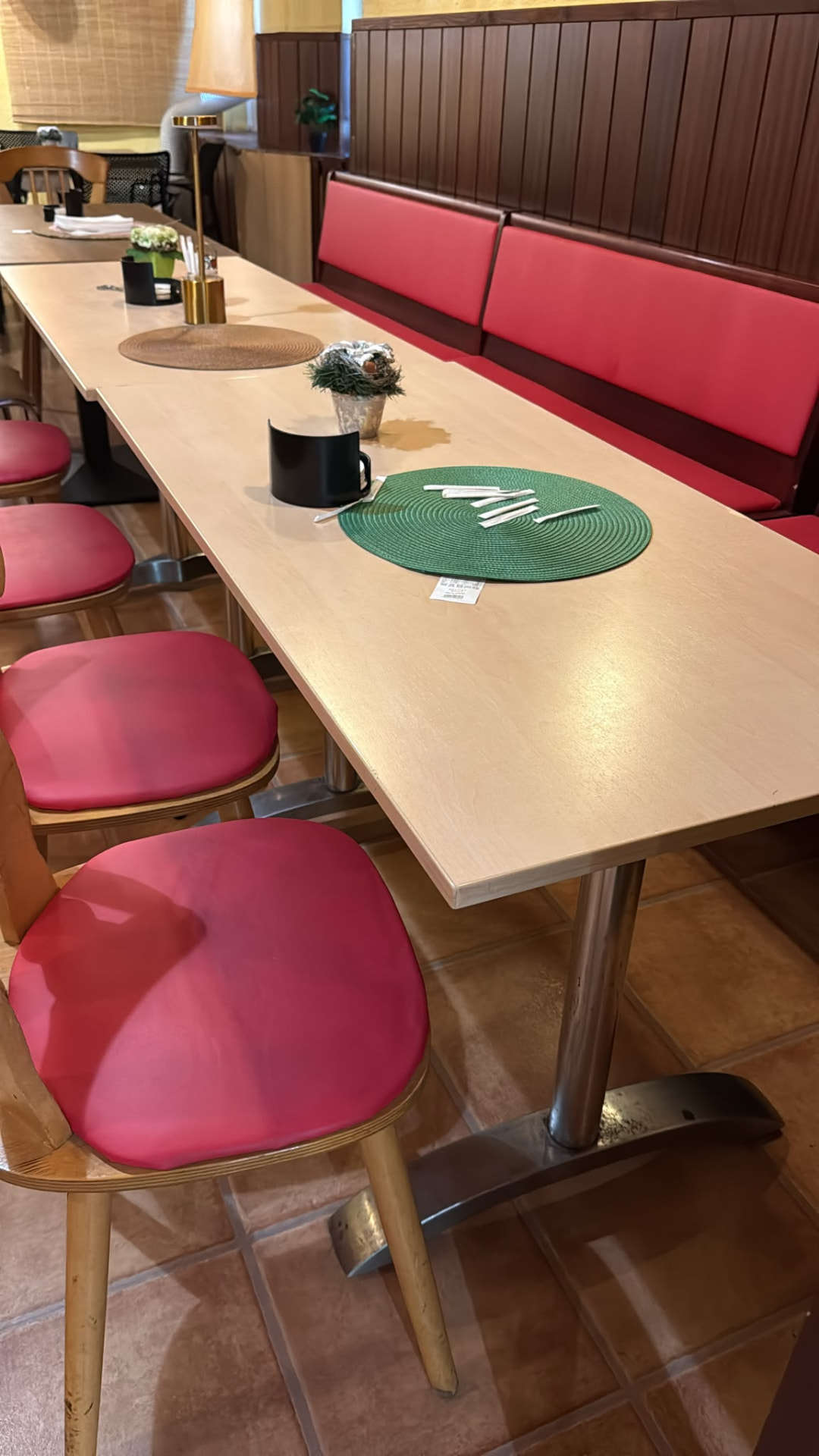 Dining tables and seating inside MOS African Dishes Berlin